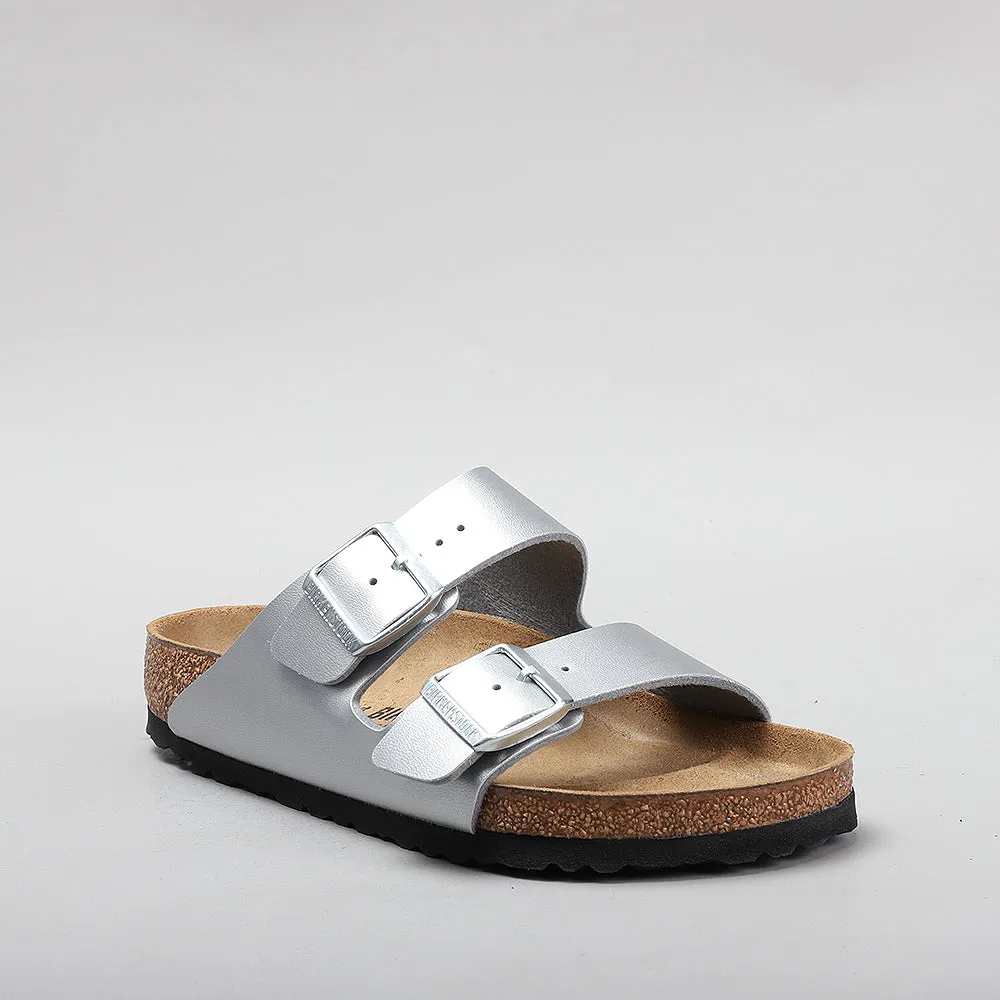 BIRKENSTOCK ARIZONA SILVER SANDALS