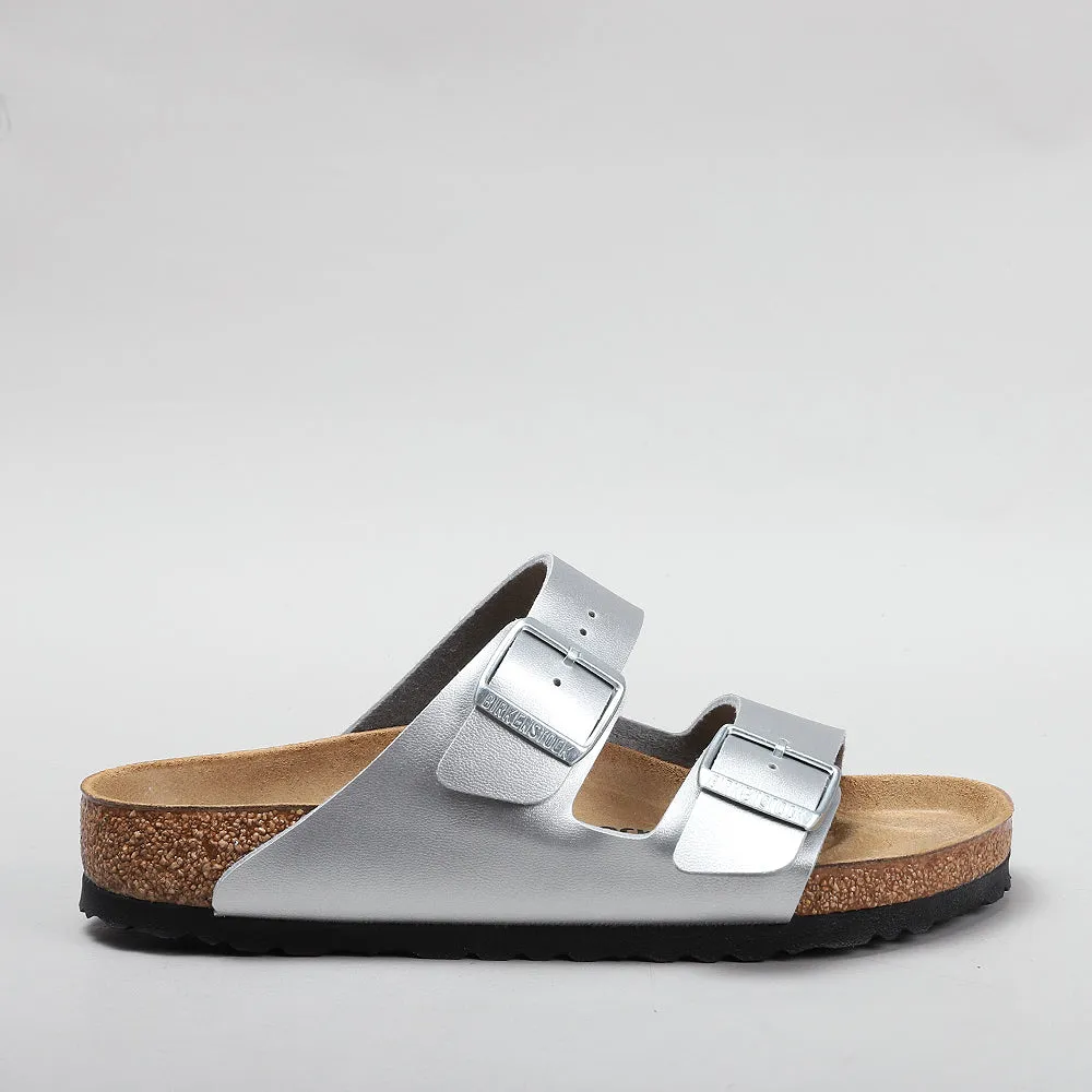 BIRKENSTOCK ARIZONA SILVER SANDALS