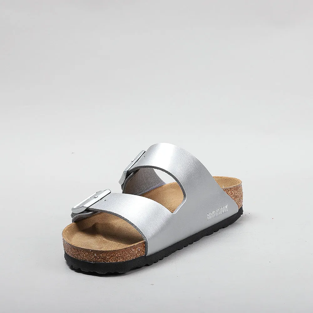 BIRKENSTOCK ARIZONA SILVER SANDALS