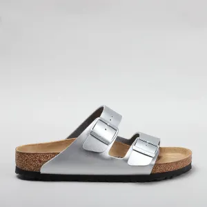 BIRKENSTOCK ARIZONA SILVER SANDALS