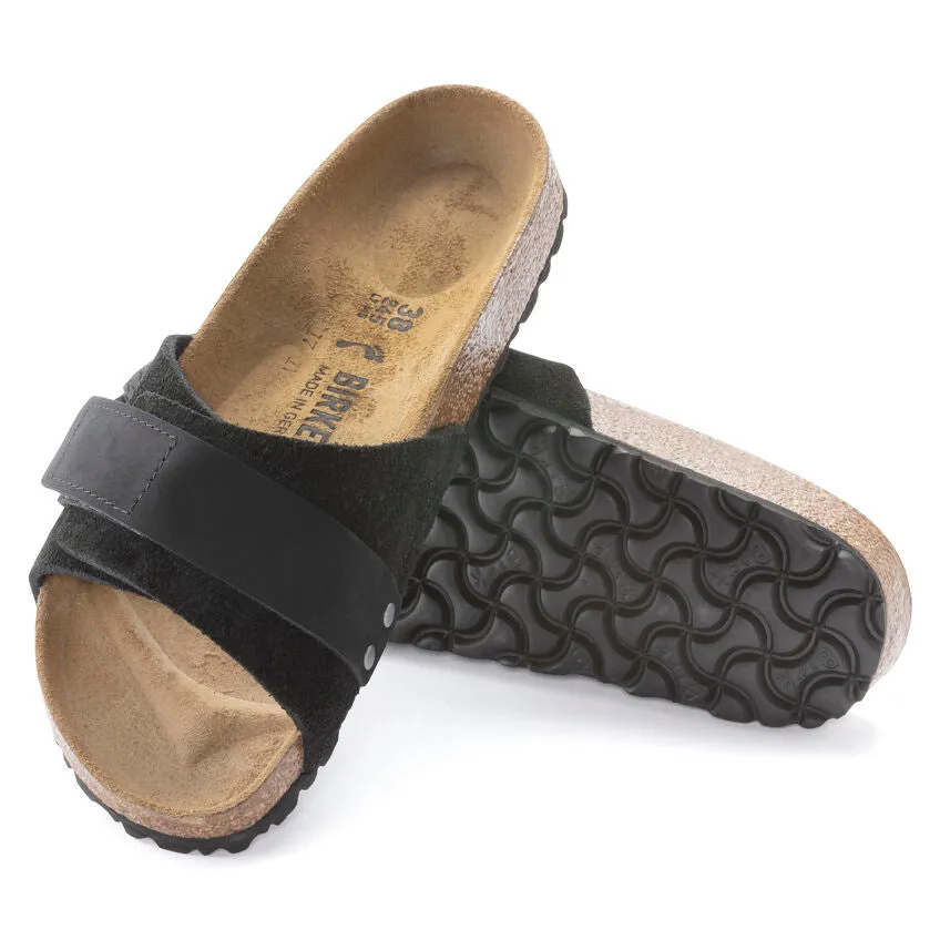 BIRKENSTOCK Women's Oita Suede Leather (Black - Narrow Fit)