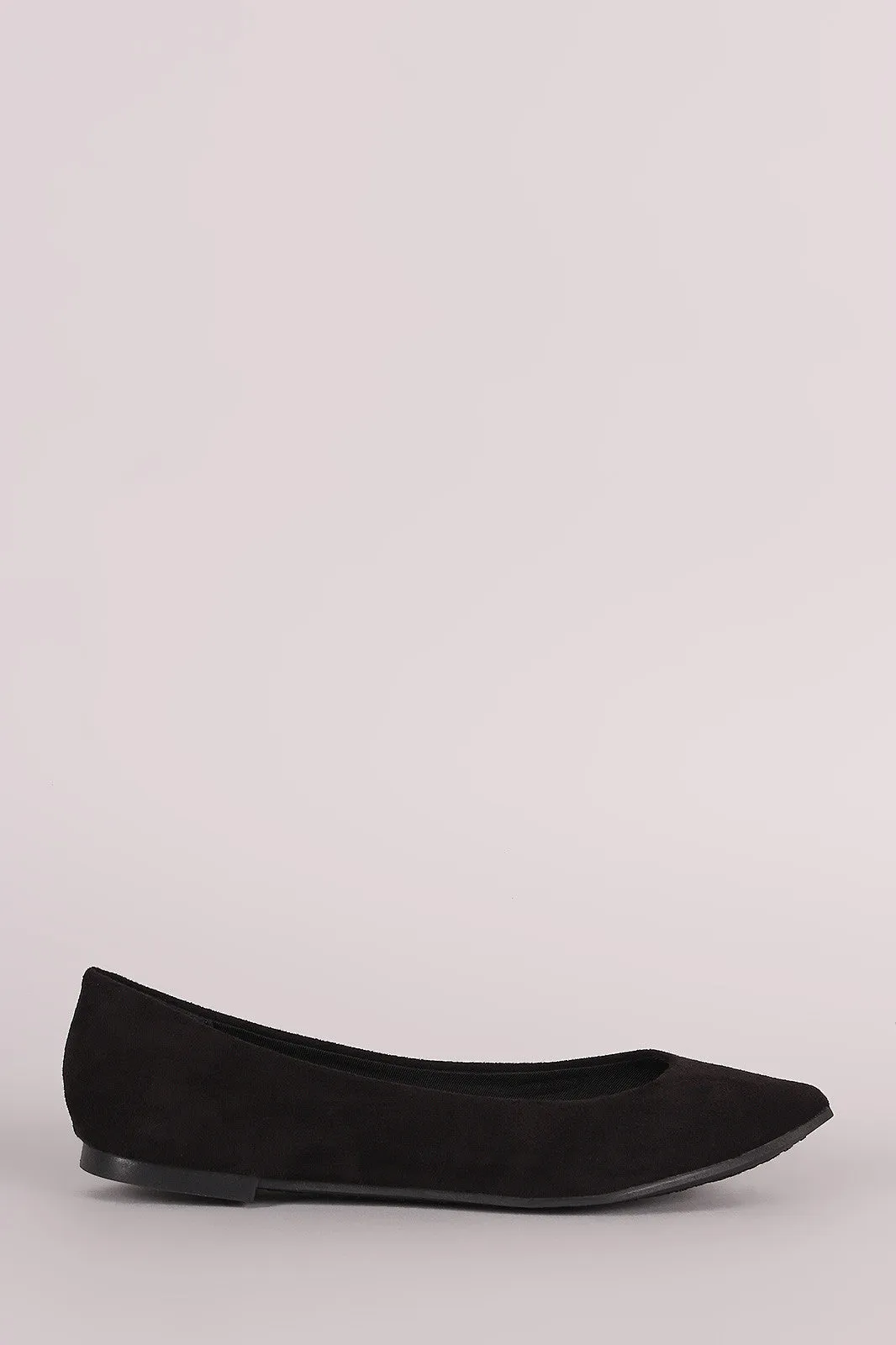 Breckelle Vegan Suede Pointy Toe Flats