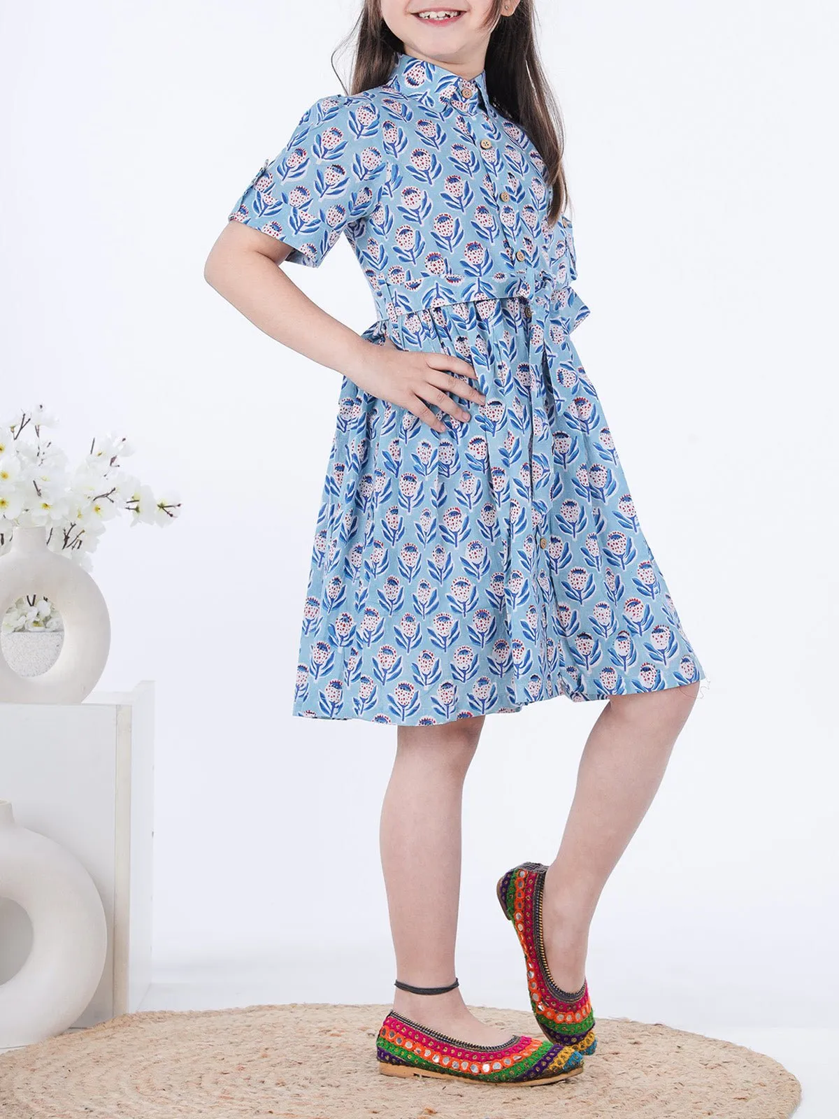 Fitoor Shirt Dress Blue