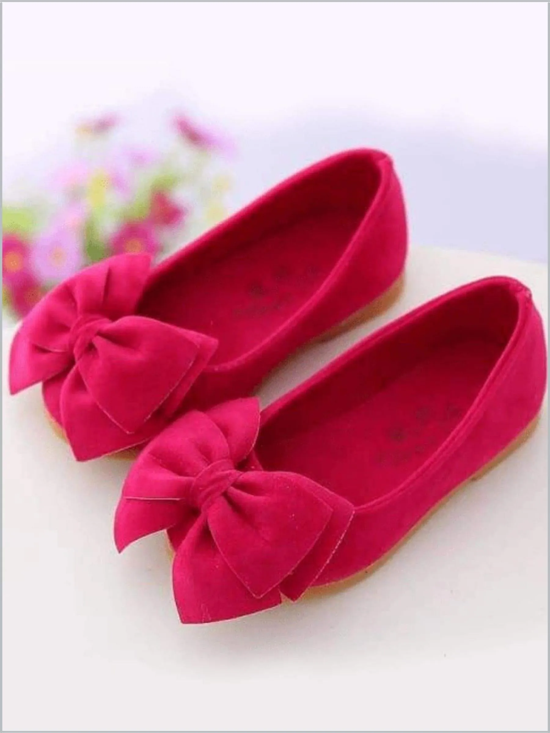 Large Bow Ballerina Flats By Liv and Mia