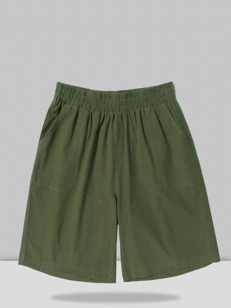 Linen Style Straight Casual Shorts