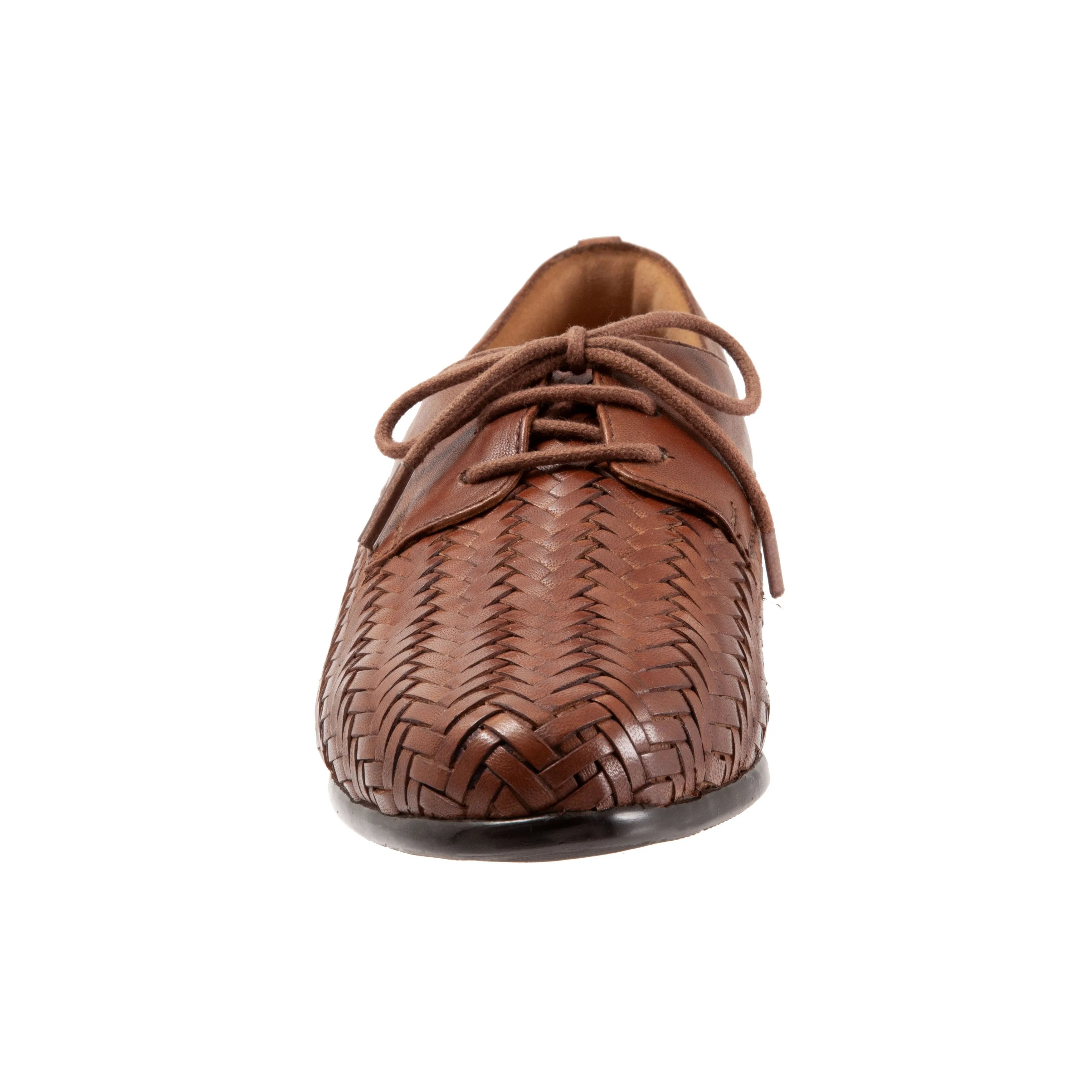 Lizzie Herringbone Brown Lace up Shoes