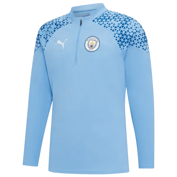 Manchester City 1/4 Zip Adults Home Training Top - 23/24