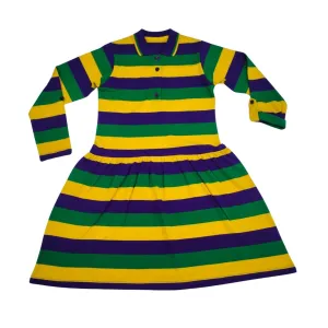 Mardi Gras Striped Panel Dress for Girls