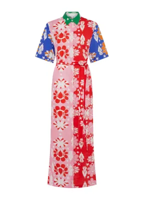 Multicoloured, floral linen Penny maxi dress