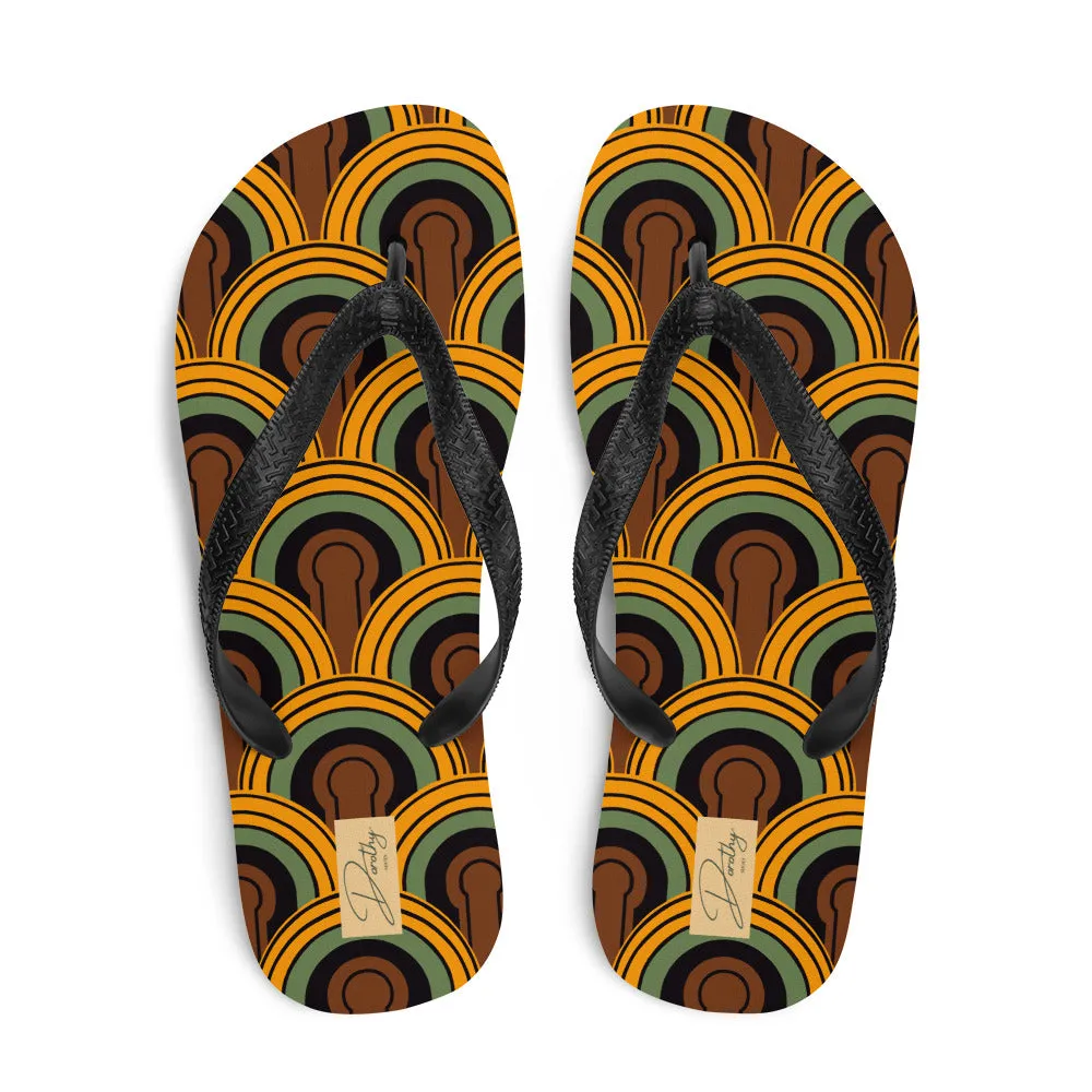 Overlook Thong Unisex Flip-Flops Sandals in 70s Room 237 Print | Dorothy Shoes