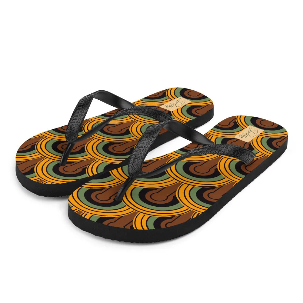 Overlook Thong Unisex Flip-Flops Sandals in 70s Room 237 Print | Dorothy Shoes