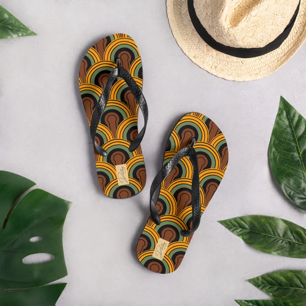 Overlook Thong Unisex Flip-Flops Sandals in 70s Room 237 Print | Dorothy Shoes