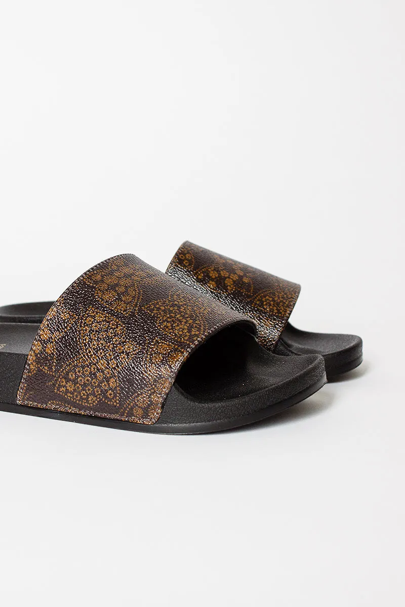 Papillon Shower Slide Black/Brown