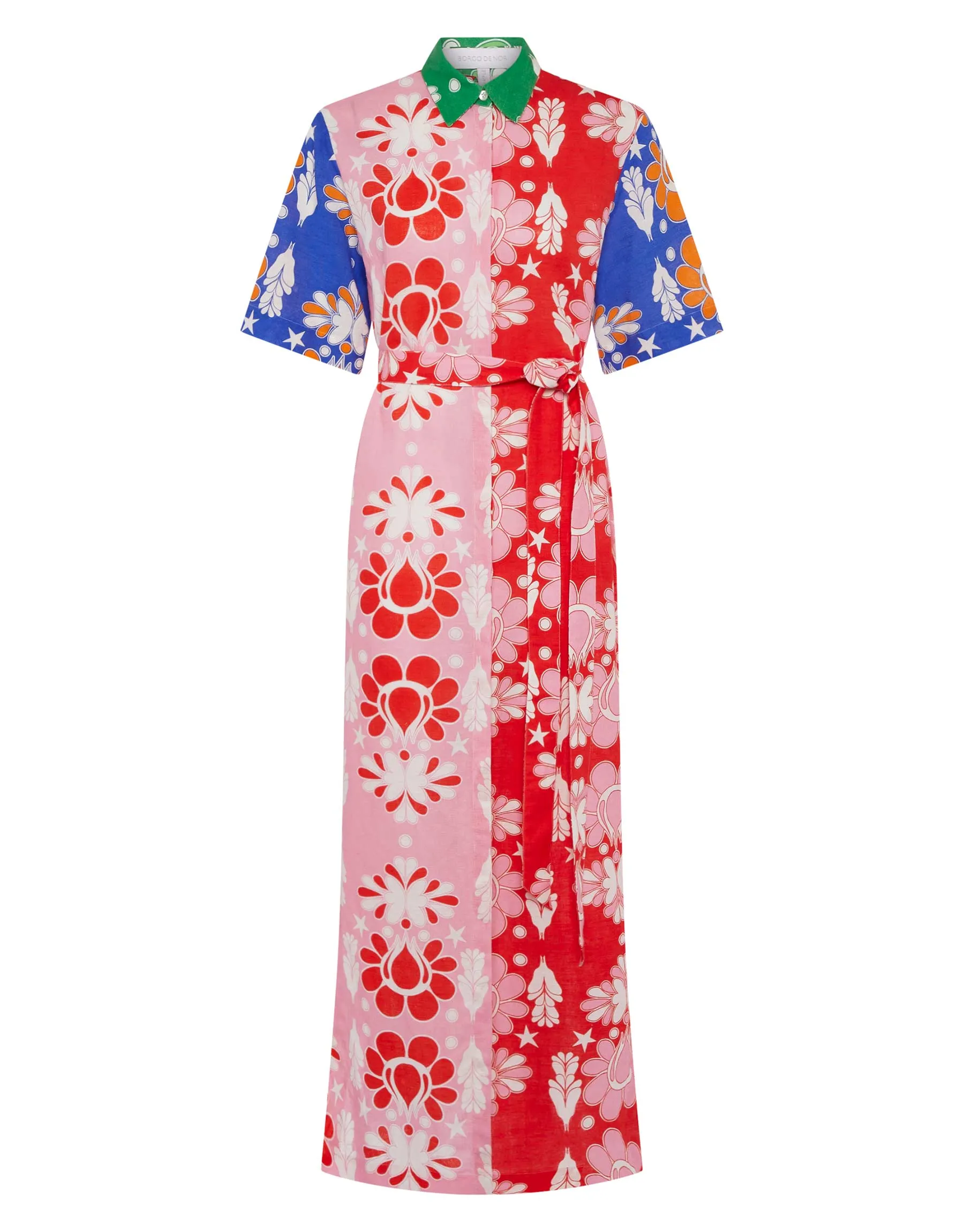 Penny Linen Maxi Dress - Geo Flower Multi - SALE