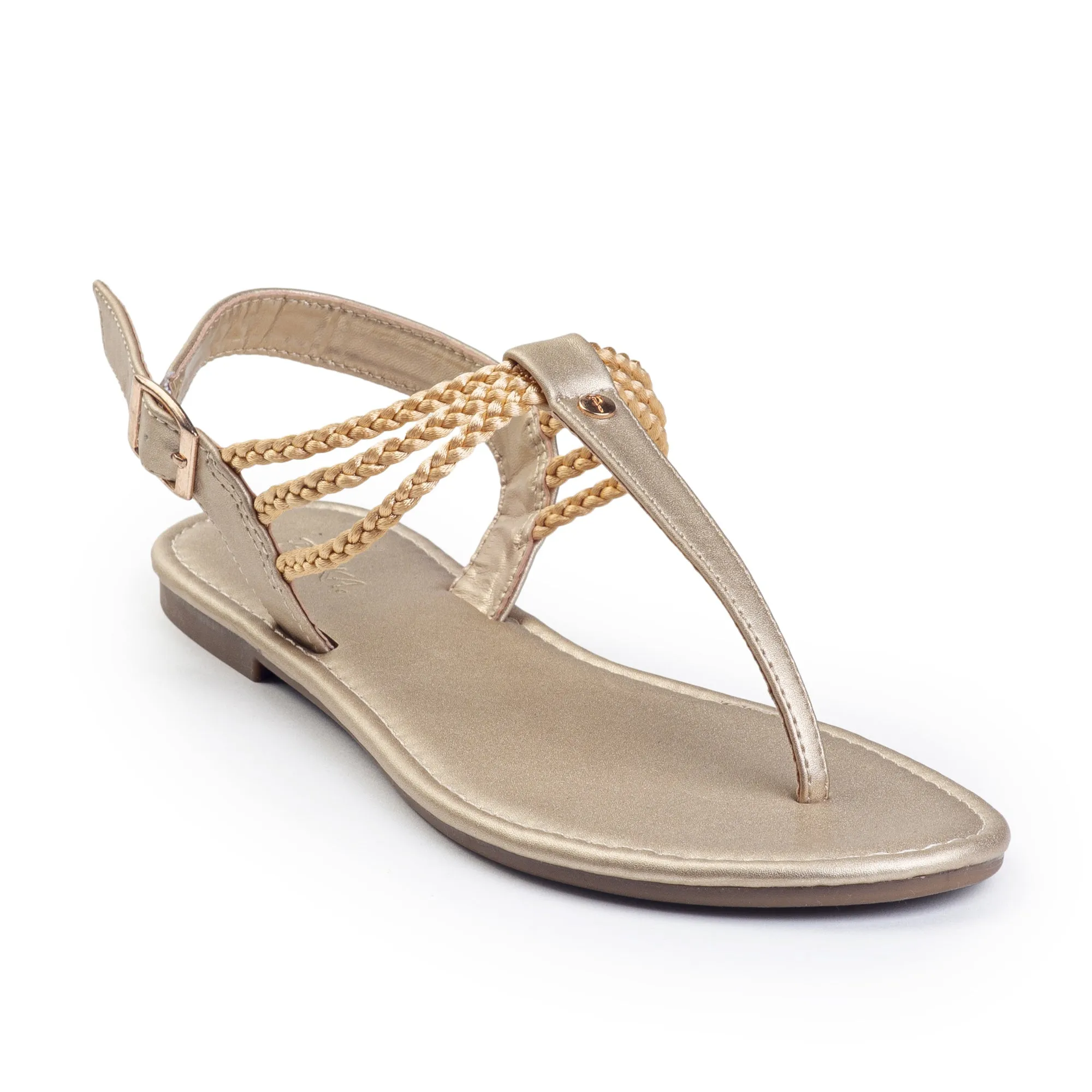 Plaka Rappel Flat Thong Sandals | Gold