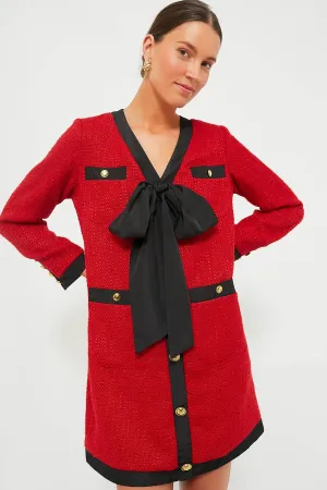 Red Coco Tweed Bow Dress