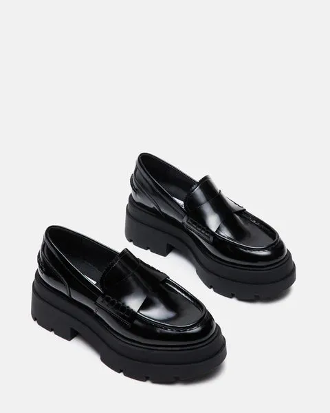 Steve Madden Gaven Loafer in Black Leather