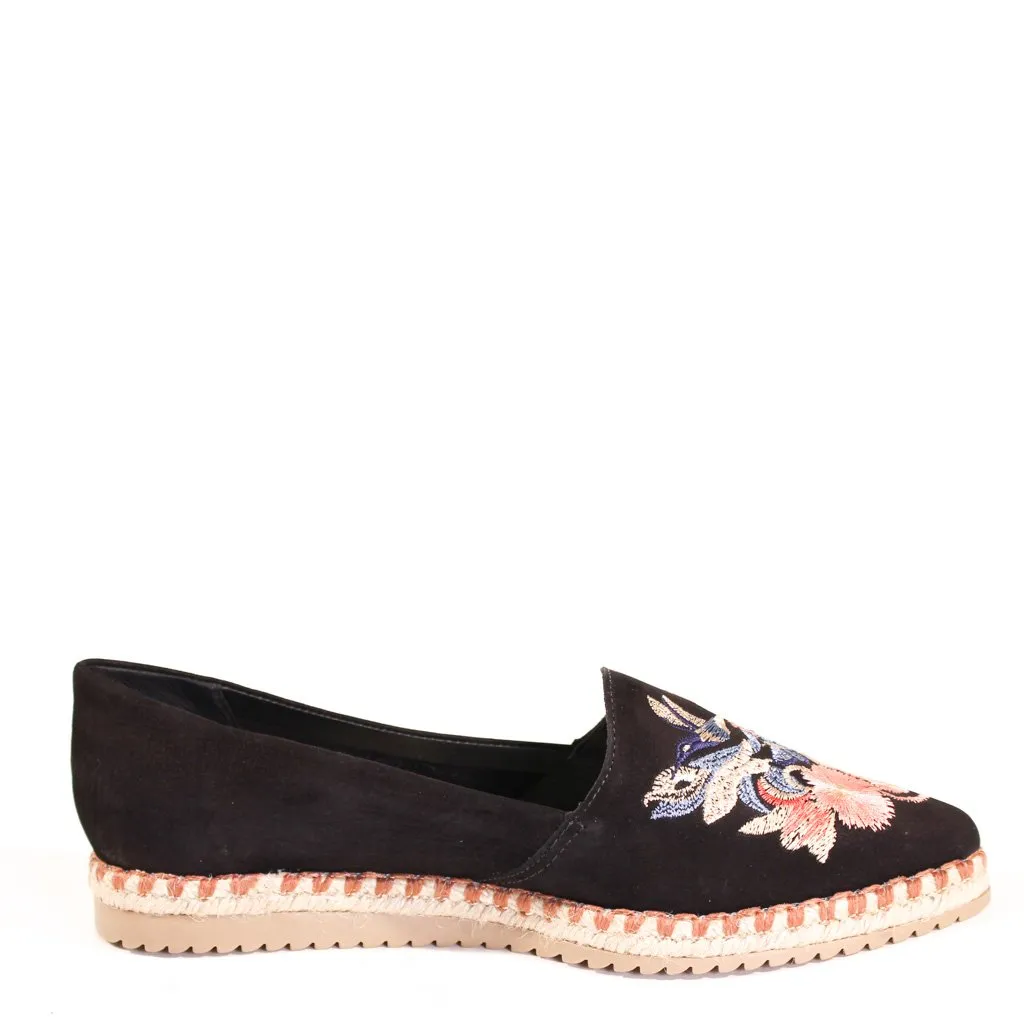 Sutton Suede Embroidered Espadrille