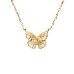 The Empire Cove 14K Gold Sterling Silver Dipped Jewelry Butterfly Pendant Necklace