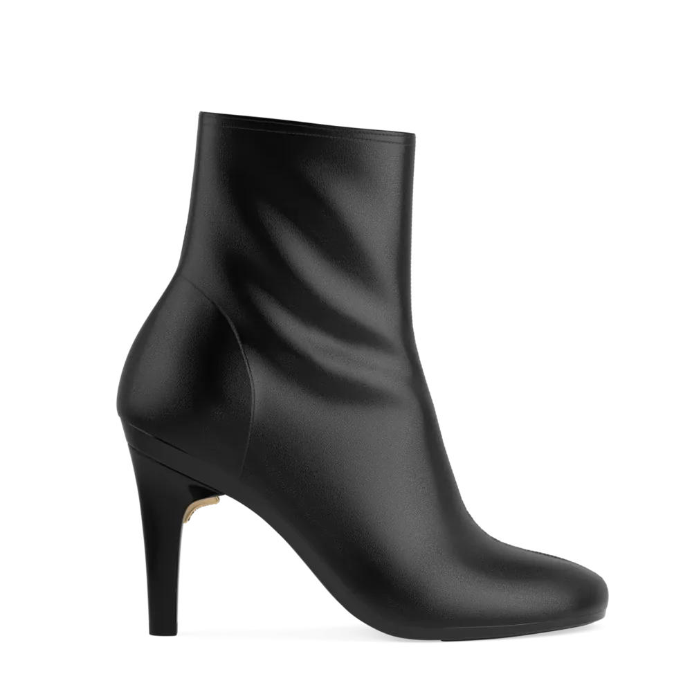 The Josie Bootie - Coal Stretch Leather 4 Stiletto