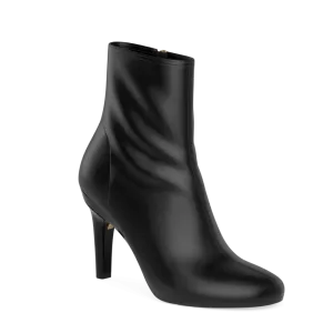 The Josie Bootie - Coal Stretch Leather 4 Stiletto