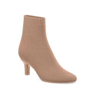 The Josie Bootie - Latte Knit 3 Stiletto