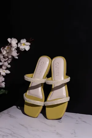 Twin Seed-Pearl and Lemon Yellow Flats