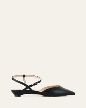 VIRGINIE DRESS FLATS BLACK LEATHER