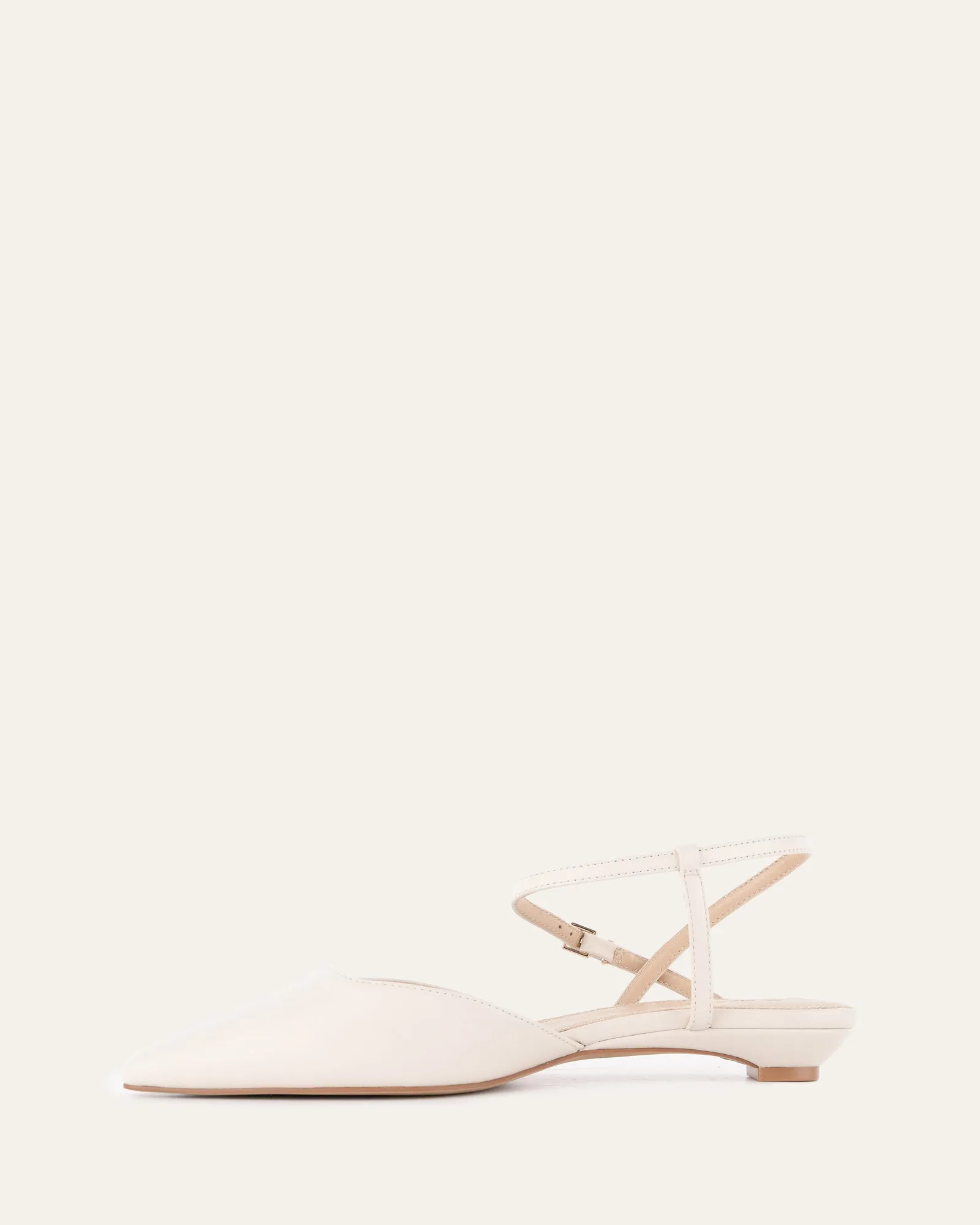 VIRGINIE DRESS FLATS OFF WHITE LEATHER